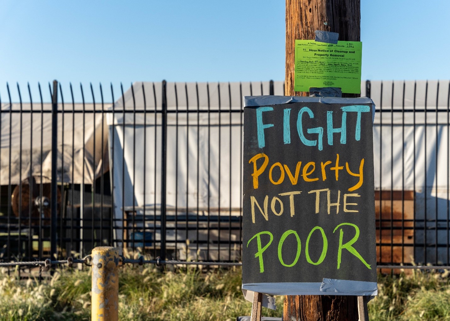 Sign reading: fight poverty not the poor